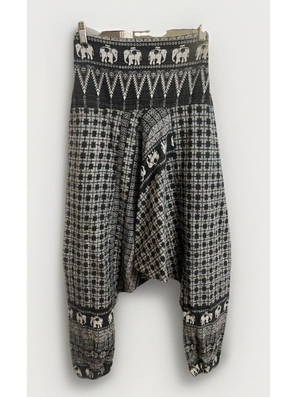 Thai Harem Pants Jumpsuit Elephant Small Boho Drop Crotch Festival Hippie. F